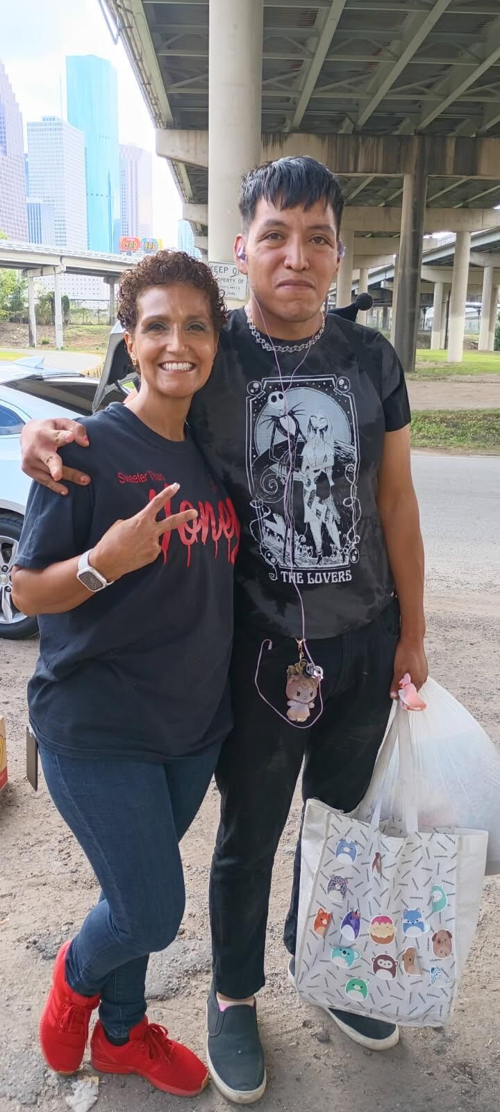 Sharing a joyful moment during outreach